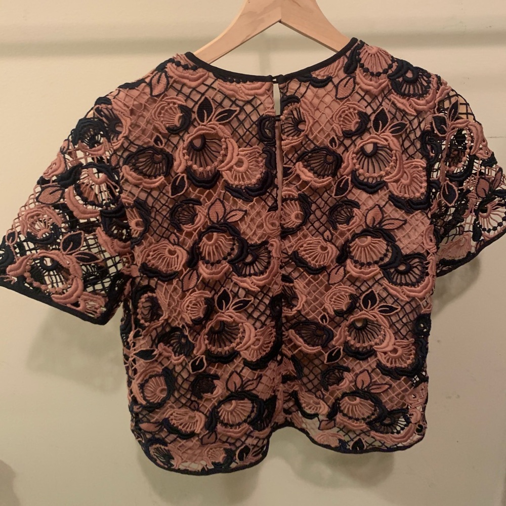 Pink Boxy Lace Tee - Picture 5 of 5